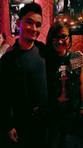 The man of the hour, my buddy Jonjon (Verlaine's drummer), and I! 